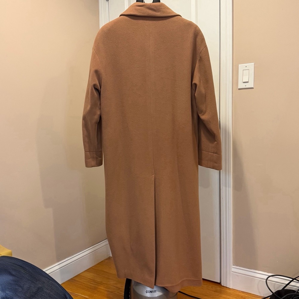 STEILMANN Mohair Cashmere Virgin Wool Long Coat Womens M Camel Brown - Picture 2 of 16